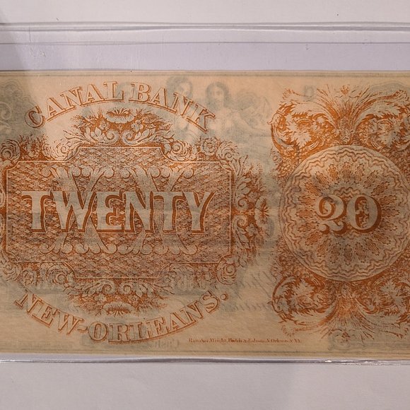 Canal Bank New Orleans $20 Obsolete Banknote From the 1850s - Picture 6 of 7